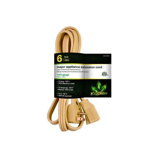 Gogreen GoGreen Power, 6 Ft Appliance Cord - Beige GG-25606 - main